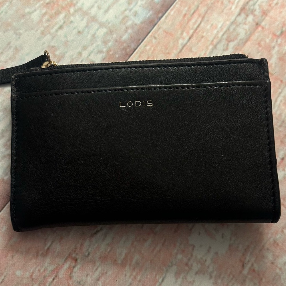 Lodis Black Leather Wristlet 🖤